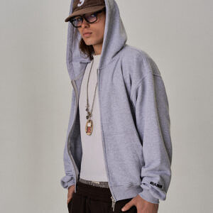 hoodie zip / light grey